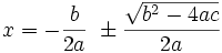 Solución ecuación cuadrática